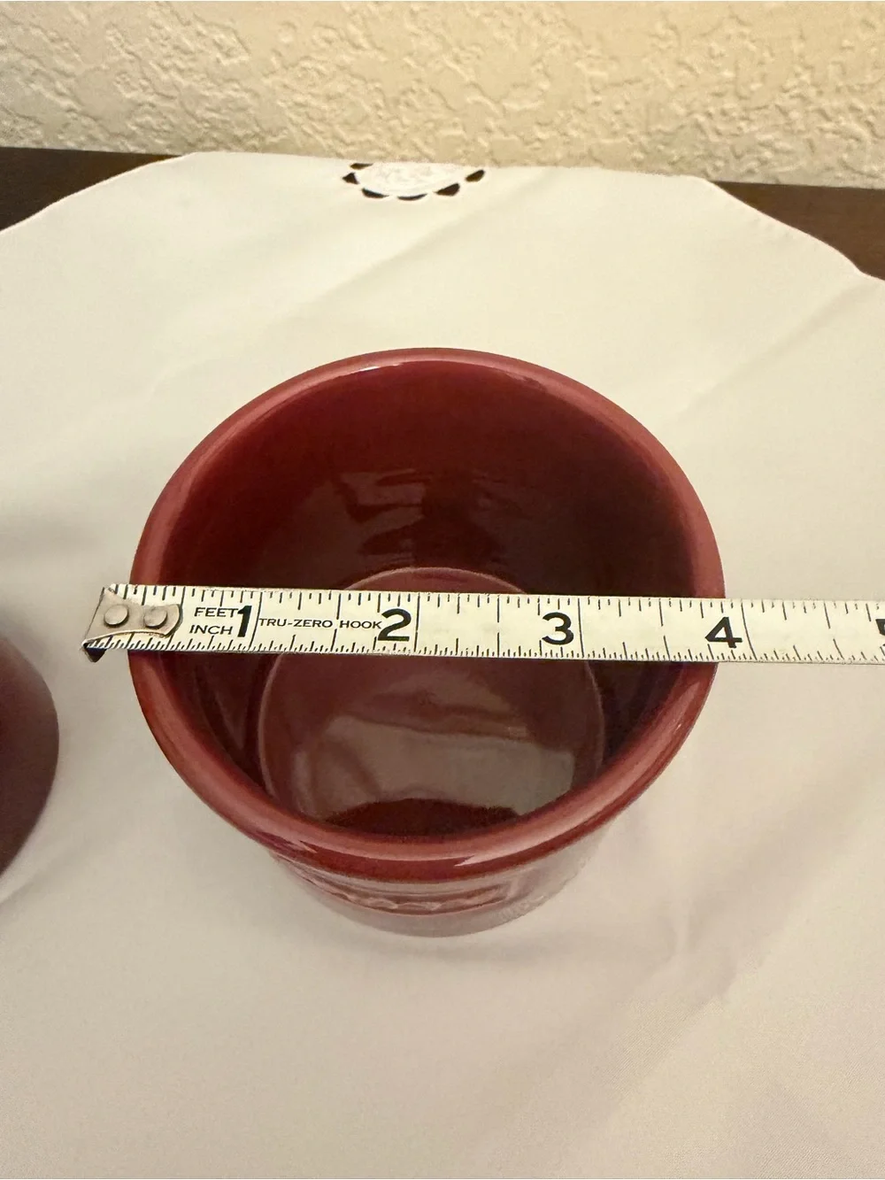 L. Tremain Beurre French Ceramic Butter Bell Crock Burgundy Red NWOT Unused
